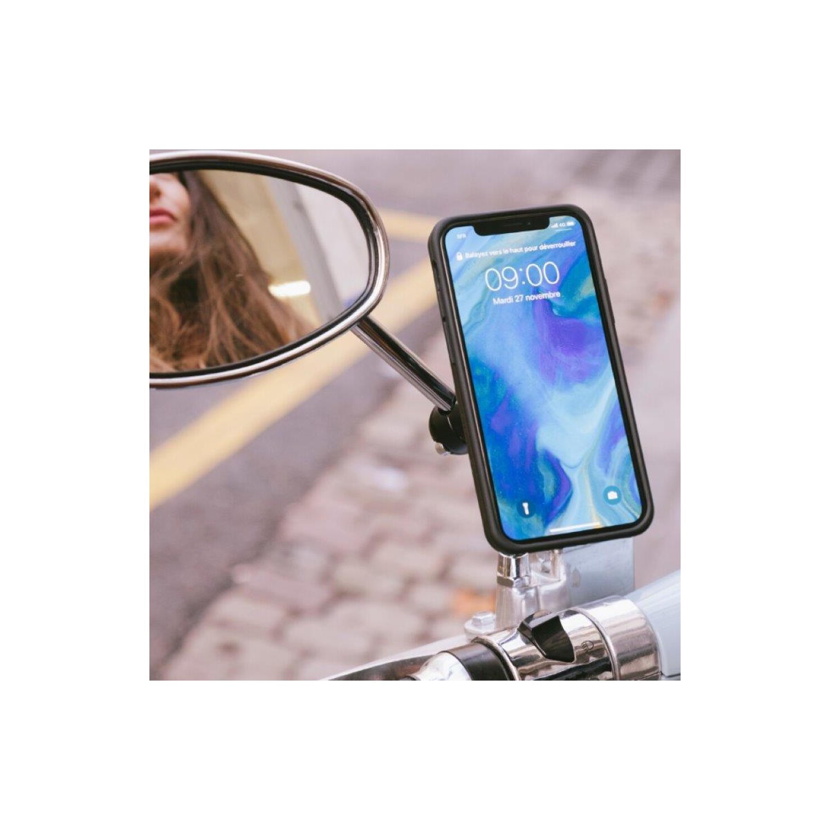 FitClic Neo Motorrollerspiegel Kit für iPhone 14 (6.1'')